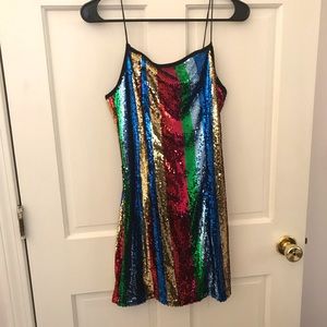 Sequin Dress in Rainbow